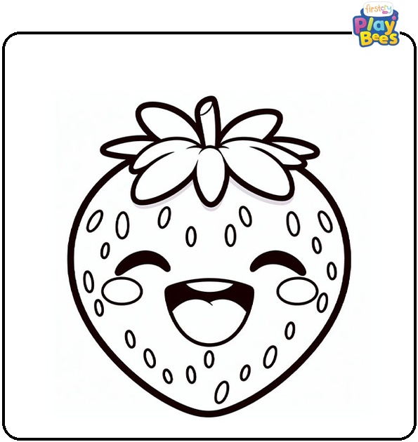 Laughing Strawberry Coloring Page