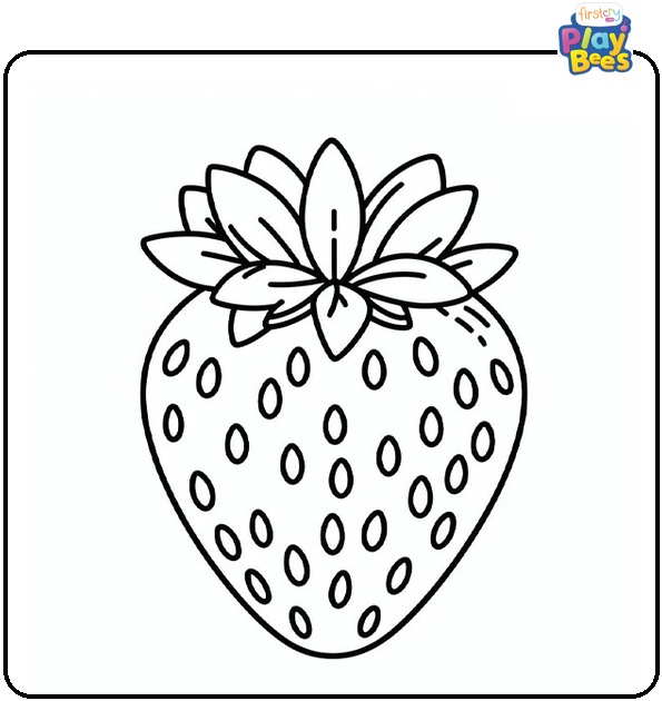 Strawberry with Seeds Coloring Page