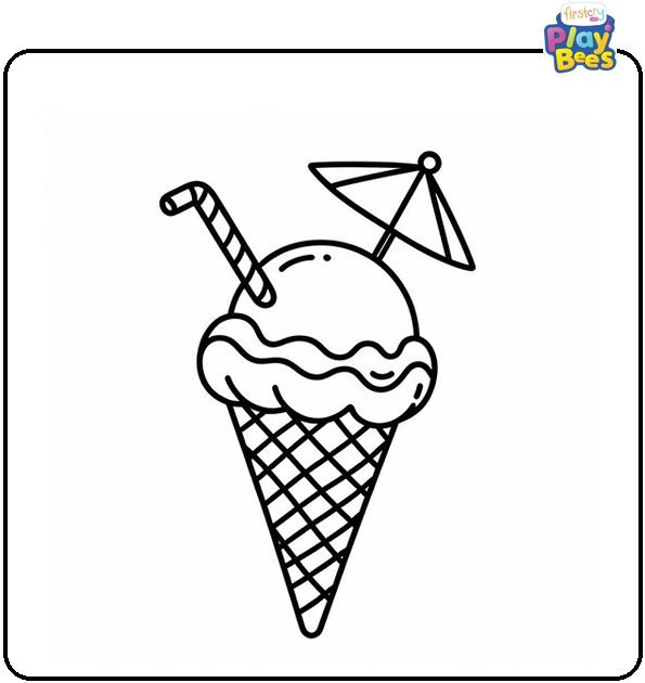 Summer Ice Cream Coloring Page