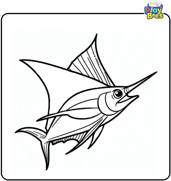 Swordfish Coloring Page Swordfish Coloring Page
