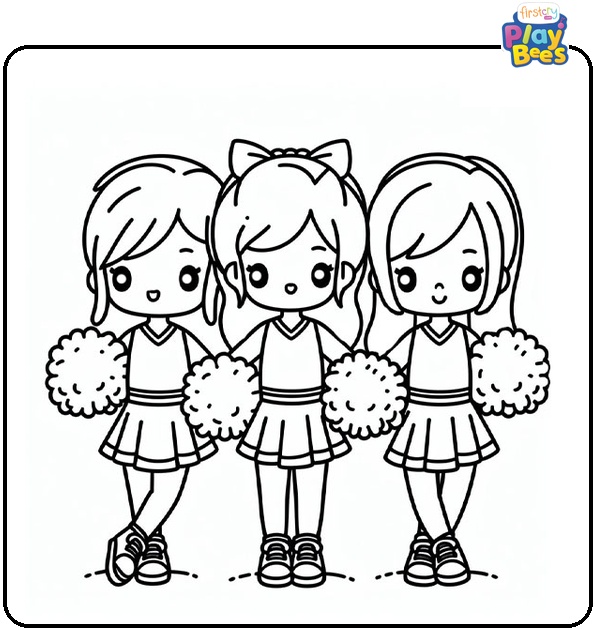 Team Cheerleader Coloring Page