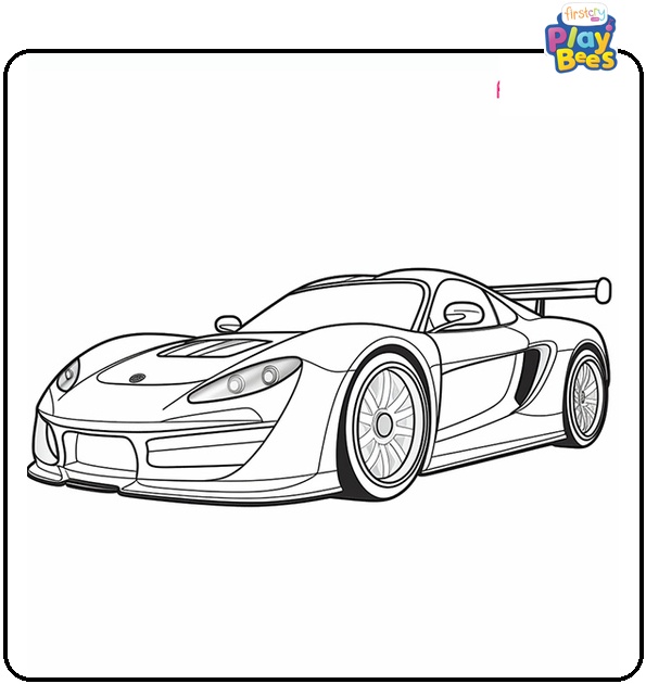 The Ginetta Sports Race Car Coloring Page The Ginetta Sports Race Car Coloring Page