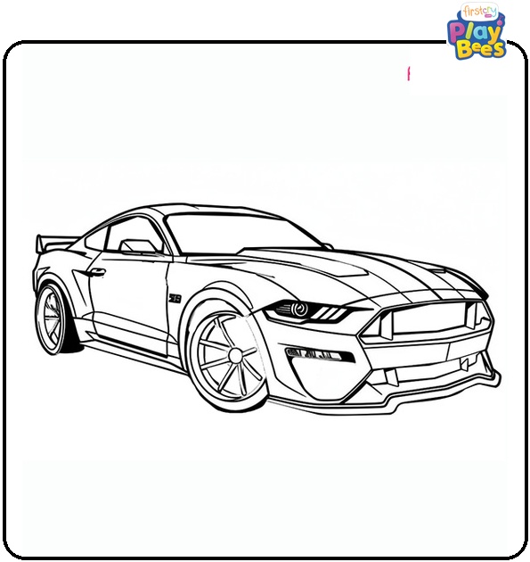 The Mustang Sports Race Car Coloring Page The Mustang Sports Race Car Coloring Page