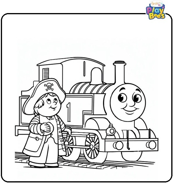 Thomas and Little Pirate Coloring Page