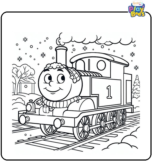 Thomas in the Snow Coloring Page