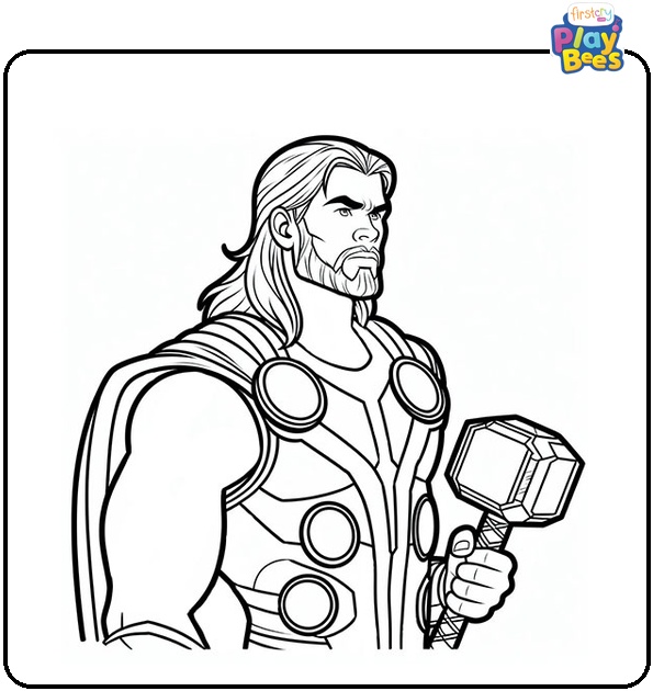 Thor Avengers Coloring Page