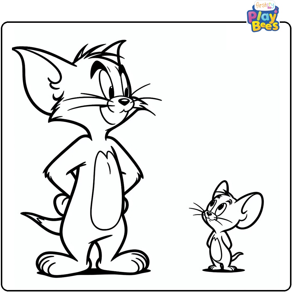 Tom and Jerry Standoff Coloring Page
