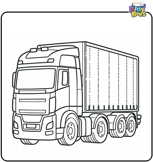 Tractor Trailer Coloring Page