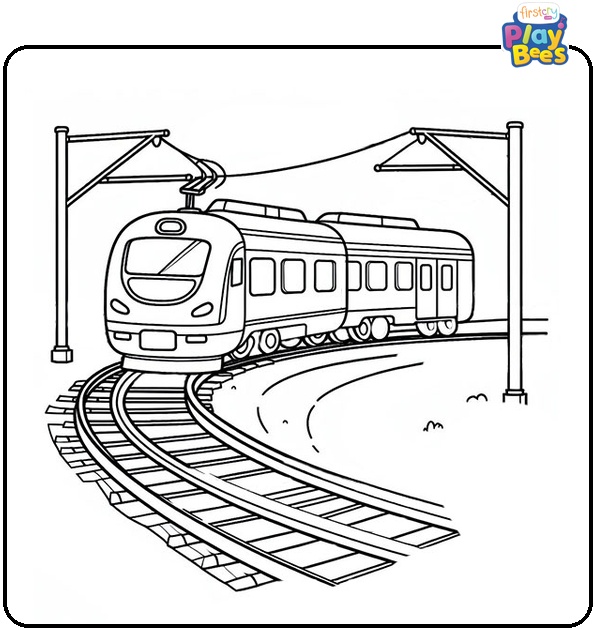 Turning Train Coloring Page