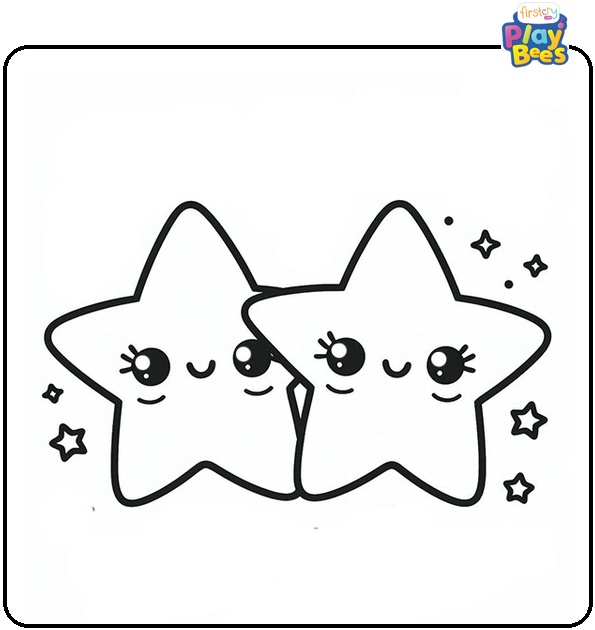 Twin Stars Coloring Page