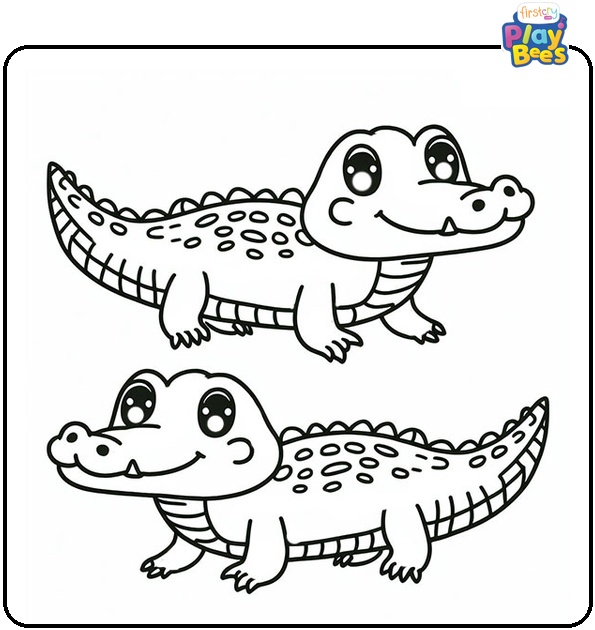 Two American Alligators Coloring Page Two American Alligators Coloring Page