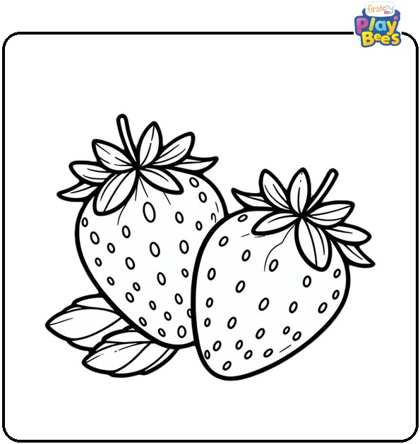 Two Strawberries Coloring Page