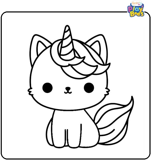 Unicorn Cat Coloring Page Unicorn Cat Coloring Page