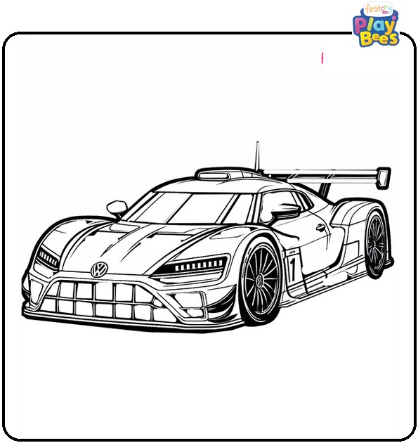 Volkswagen W12 Sports Race Car Coloring Page Volkswagen W12 Sports Race Car Coloring Page