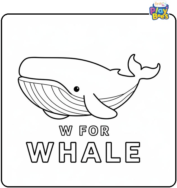 W for Whale Coloring Page W for Whale Coloring Page