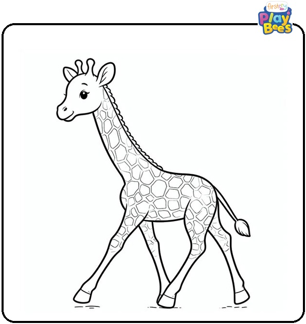 Walking Giraffe Coloring Page Walking Giraffe Coloring Page