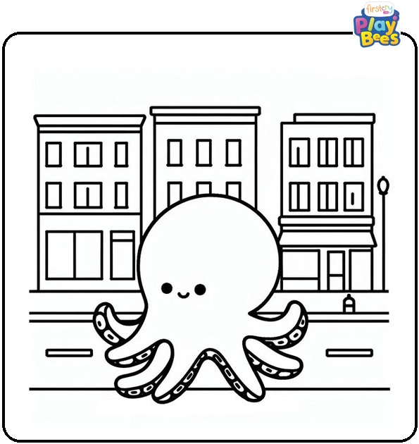 Walking Octopus Coloring Page Walking Octopus Coloring Page
