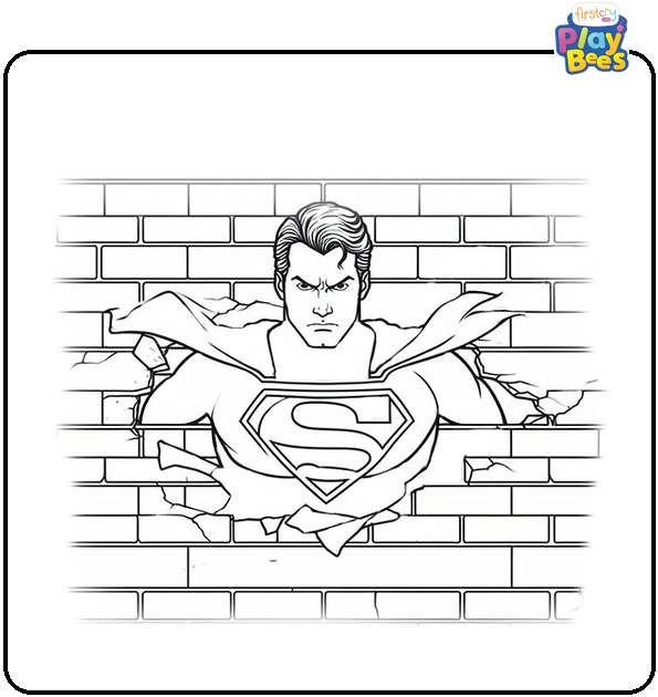 Wall-Shot Superman Coloring Page