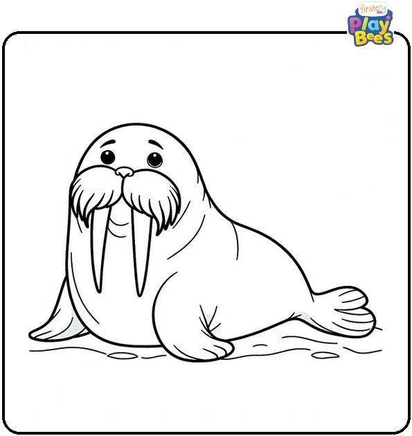 Walrus Ocean Animal Coloring Page Walrus Ocean Animal Coloring Page