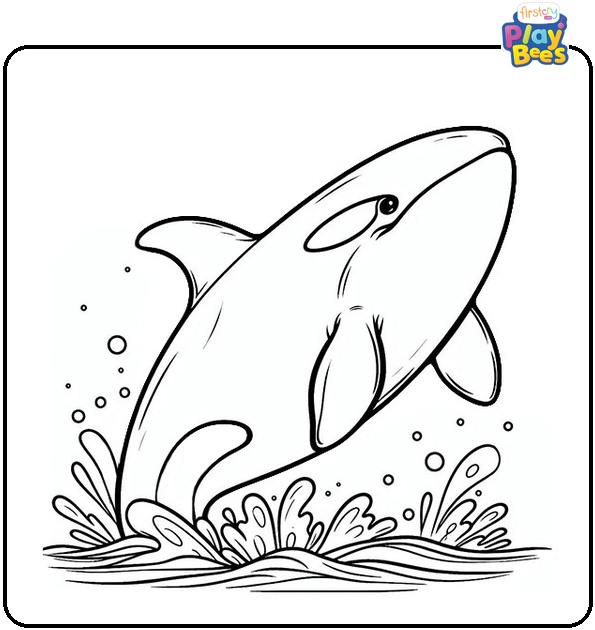 Whale Jumping Out of Water Coloring Page Whale Jumping Out of Water Coloring Page