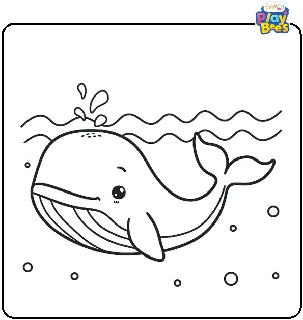 Swimming Whale Coloring Page Swimming Whale Coloring Page