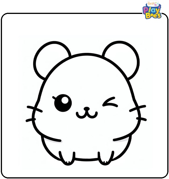 Winking Hamster Coloring Page Winking Hamster Coloring Page