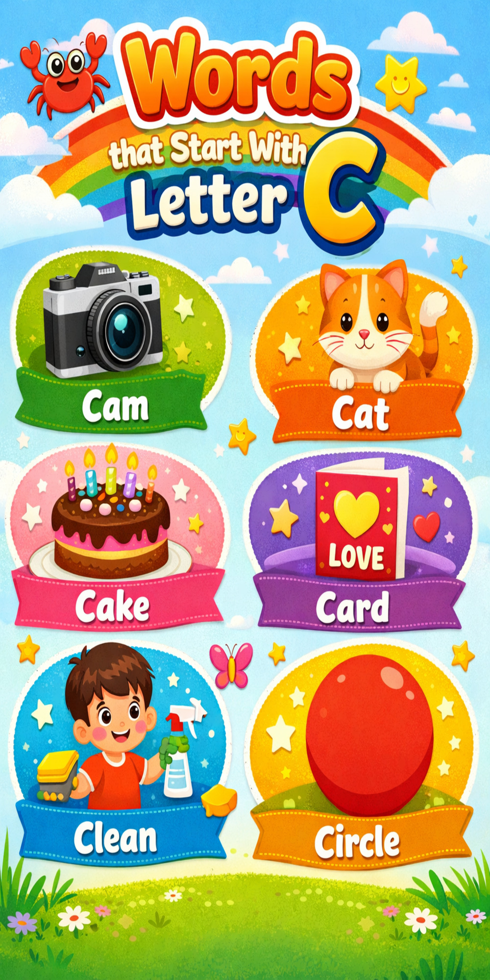 Words That Begin With Letter C - Infographic