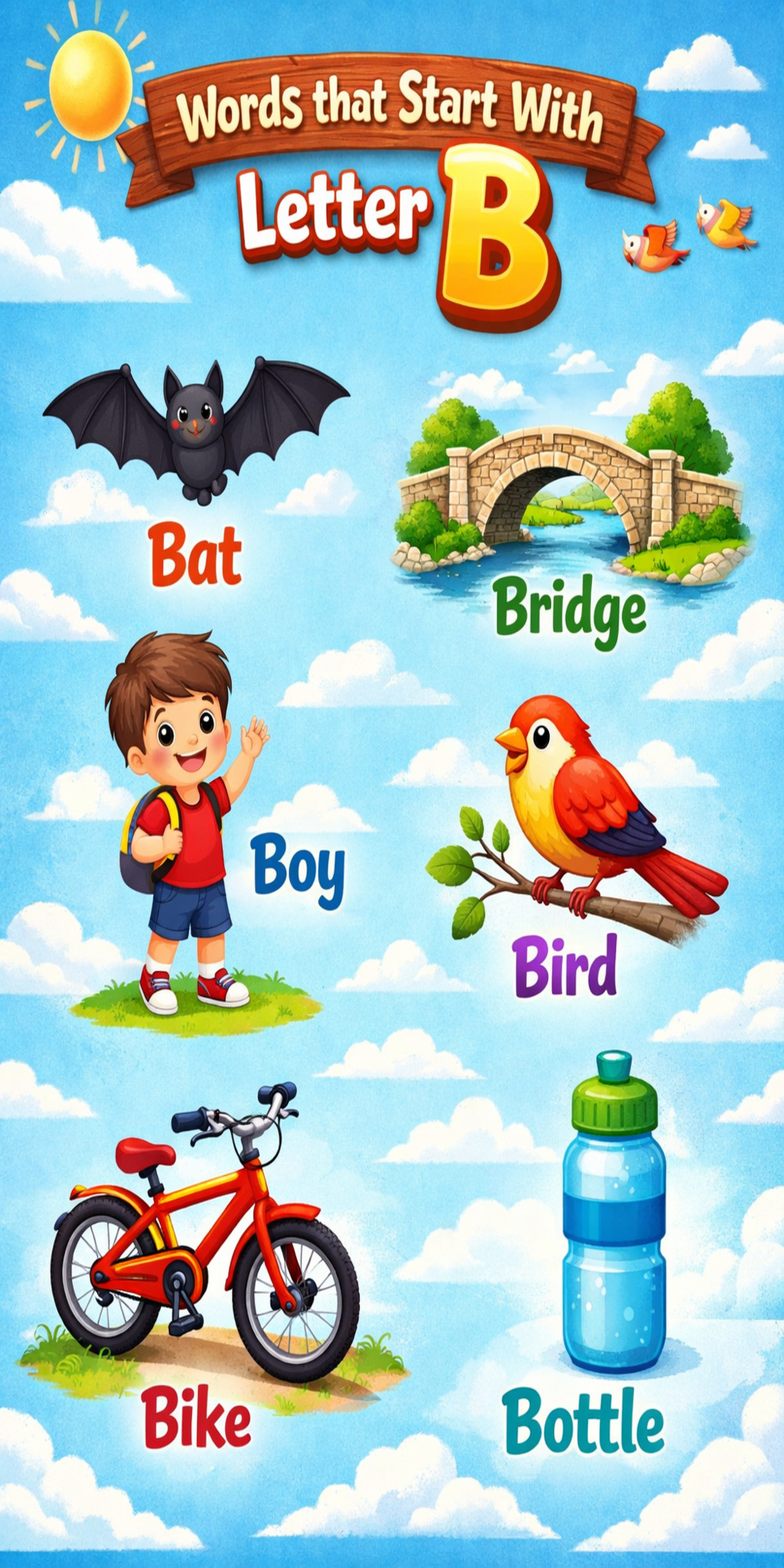 Words That Start With Letter B - Infographic