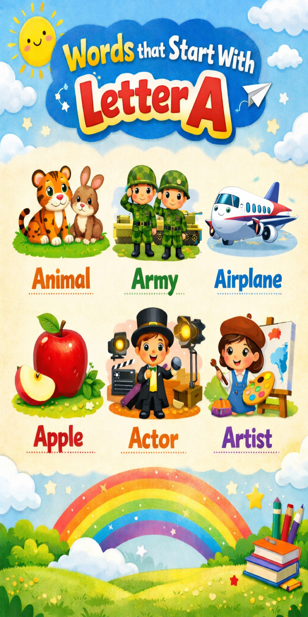 Words that Start With Letter A - Infographic