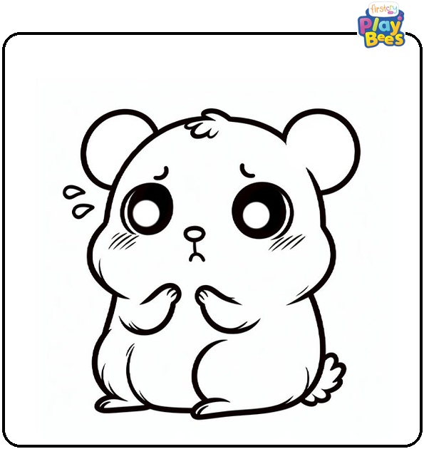 Worried Hamster Coloring Page Worried Hamster Coloring Page
