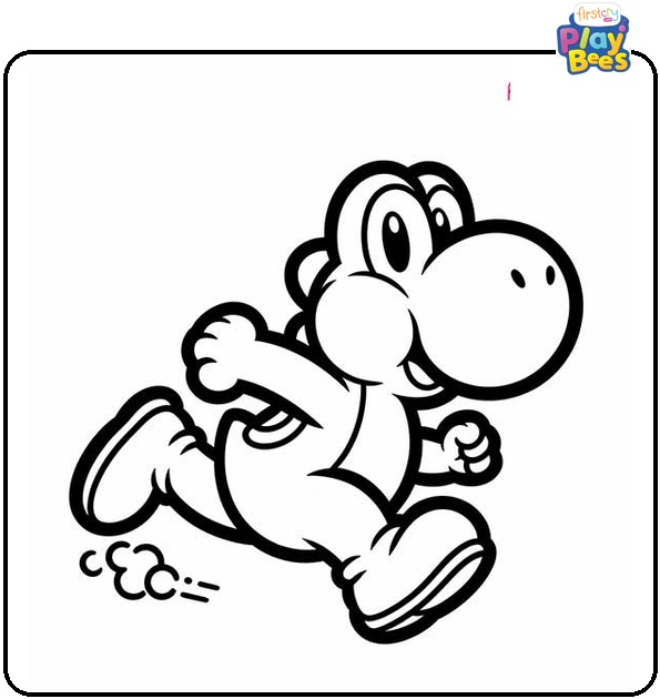 Yoshi Running Coloring Page