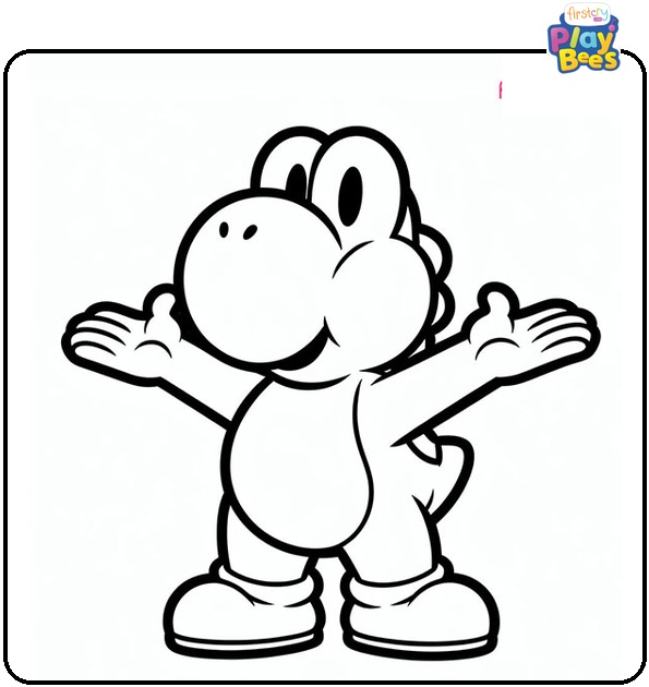Yoshi Spreads Arms Coloring Page