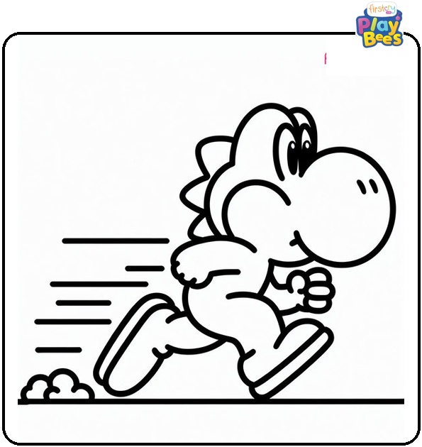 Yoshi as a Sprinter Coloring Page
