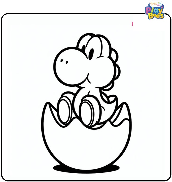 Yoshi in the Egg Coloring Page