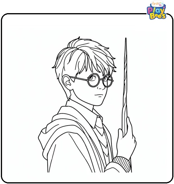 Young Harry Potter at School Coloring Page