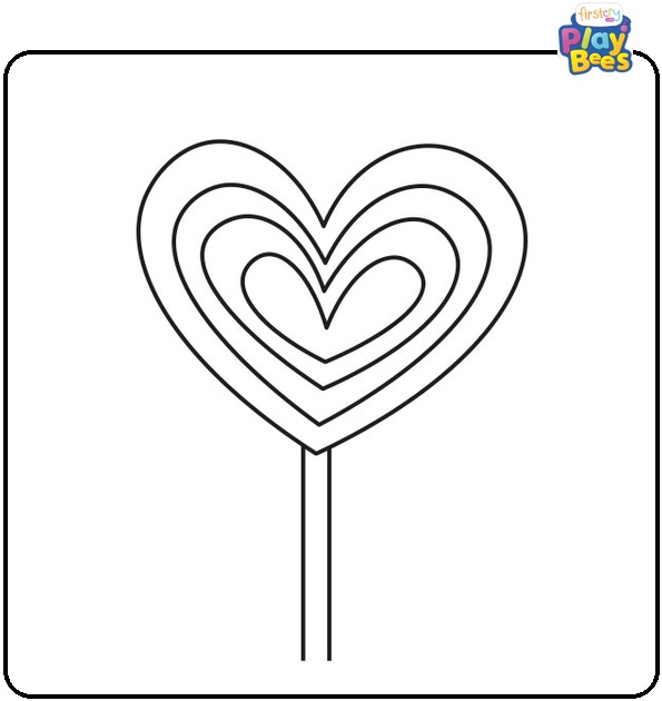 Candy Heart Coloring Page