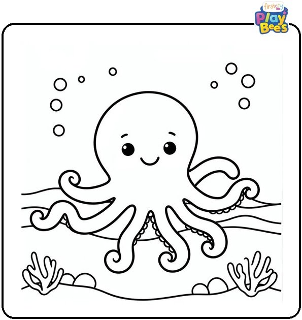 Cartoon Octopus Coloring Page Cartoon Octopus Coloring Page