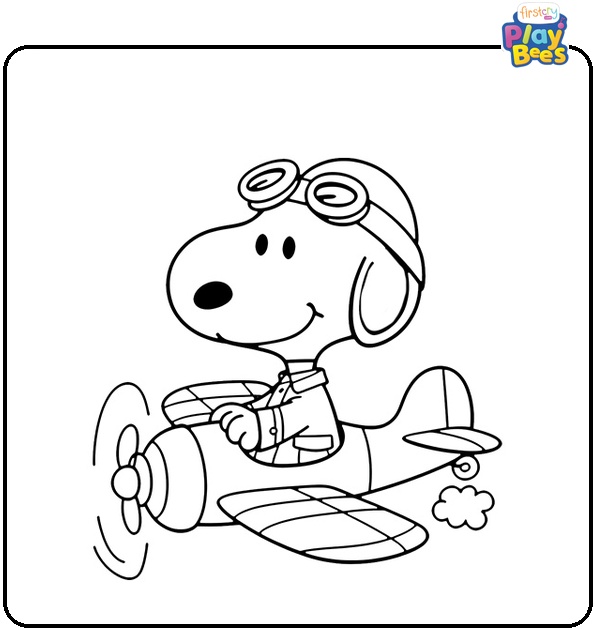 Snoopy Flying Ace Coloring Page Snoopy Flying Ace Coloring Page