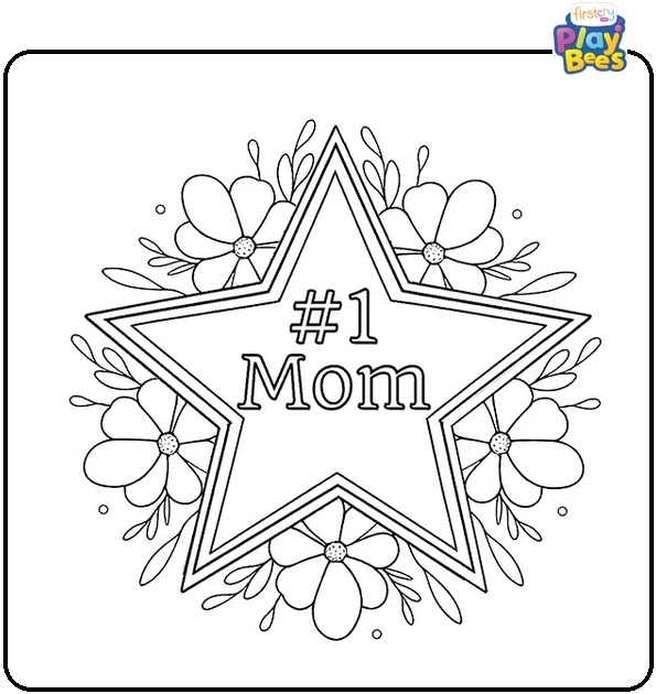 #1 Mom Coloring Page
