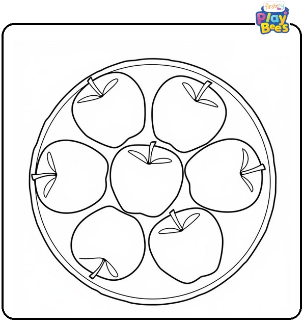 6 Apples Coloring Pages