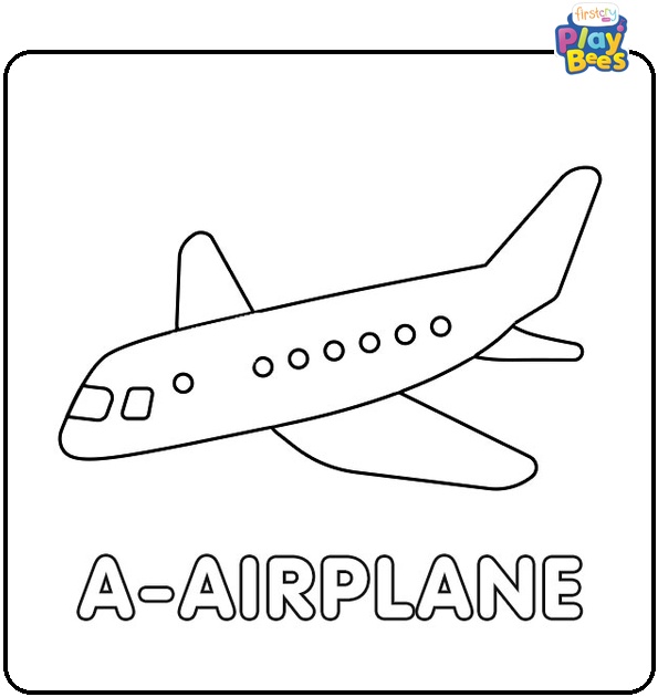 A is for Airplane Coloring Page