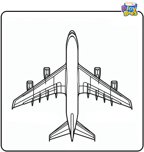 A380 Airplane Coloring Page