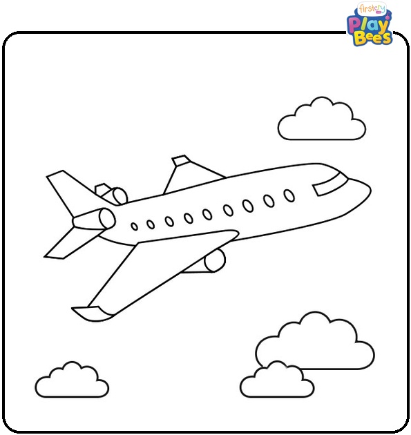 Airplane Taking Off Coloring Page