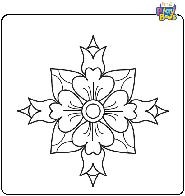 Alpana Rangoli Coloring Page