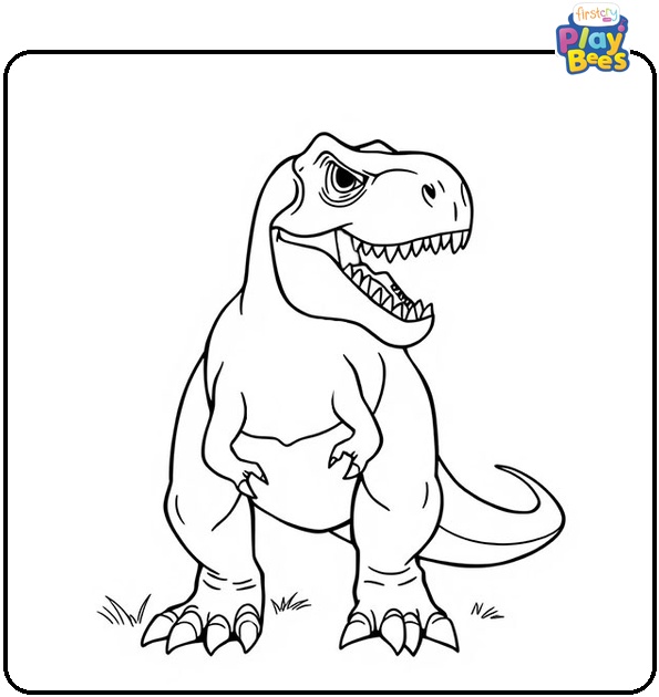 Angry Tyrannosaurus Coloring Page