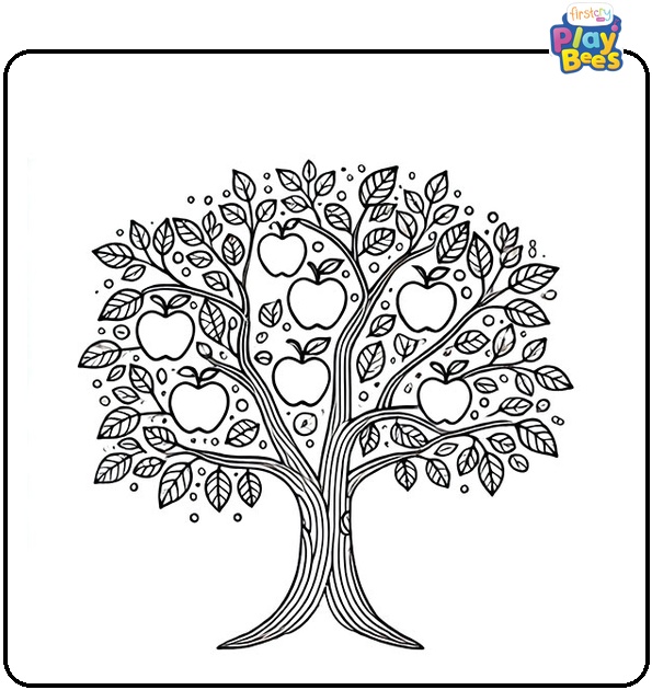 Apple Tree Coloring Page Apple Tree Coloring Page