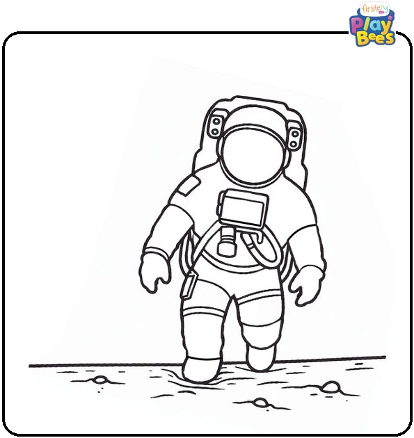 Astronaut on Spacewalk Coloring Page