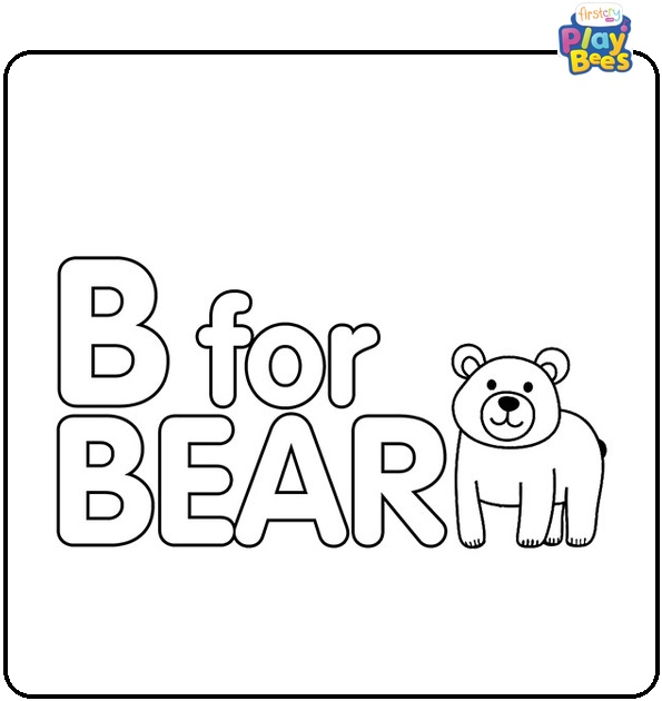 B For Bear Coloring Page
