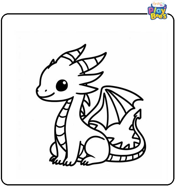 Baby Dragon Colouring Page