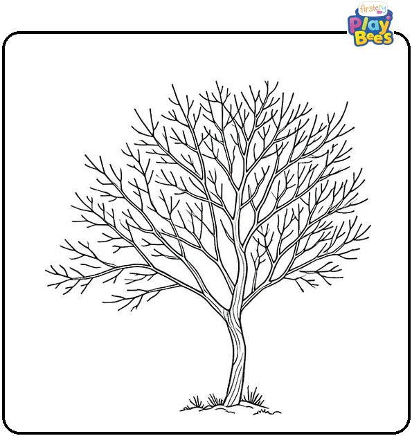 Bare Tree During Winter Coloring Page Bare Tree During Winter Coloring Page